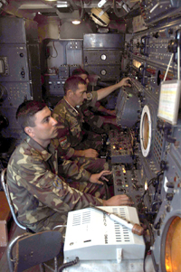 Расчет ЗРК С-125  во время боевой работы.